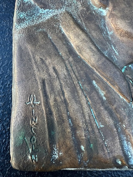 Charles Marion Russell - Self Portrait - Low Relief Bronze Plaque A3006