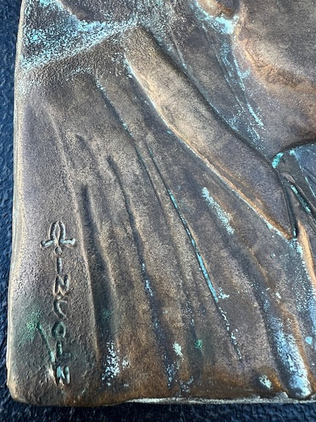 Charles Marion Russell - Self Portrait - Low Relief Bronze Plaque A3006