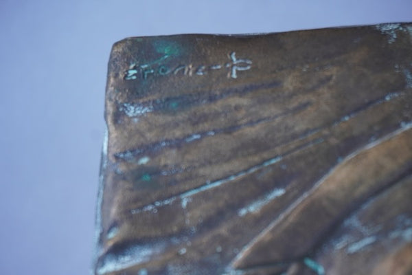 Charles Marion Russell - Self Portrait - Low Relief Bronze Plaque A3006