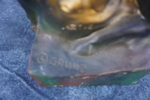 Carnival Cowboy on his Horse Figure in Painted Plaster 1930s A3007