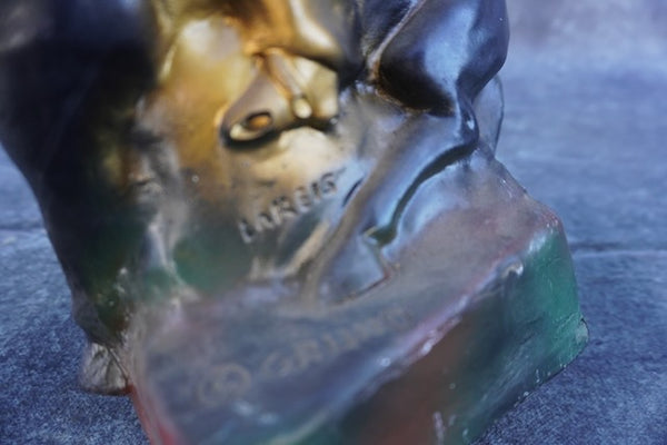 Carnival Cowboy on his Horse Figure in Painted Plaster 1930s A3007