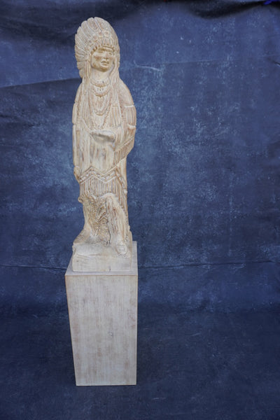 Monumental Hand-Carved Indian Chief Figure  A3016