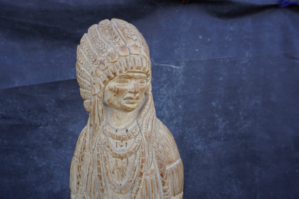 Monumental Hand-Carved Indian Chief Figure  A3016