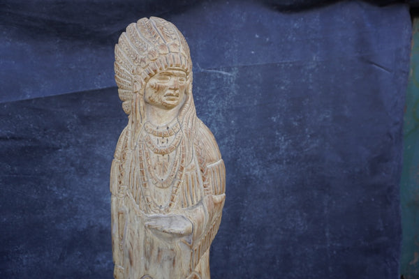 Monumental Hand-Carved Indian Chief Figure  A3016