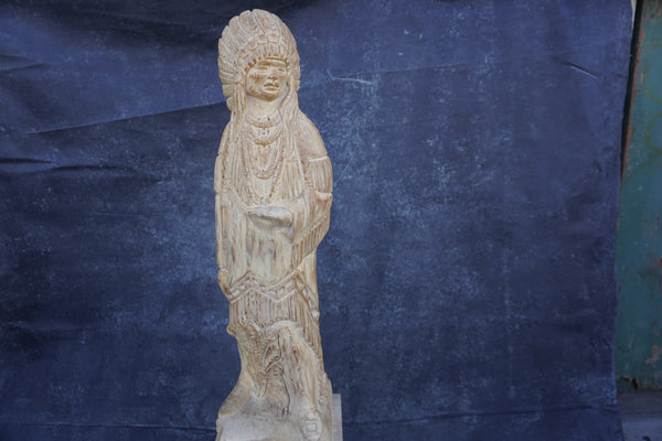 Monumental Hand-Carved Indian Chief Figure  A3016