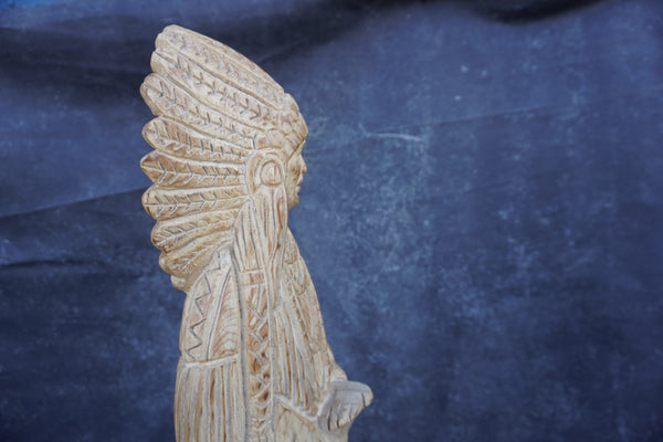 Monumental Hand-Carved Indian Chief Figure  A3016