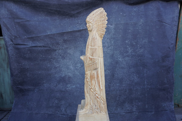 Monumental Hand-Carved Indian Chief Figure  A3016