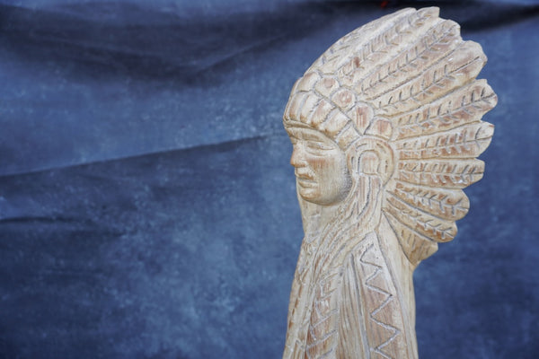 Monumental Hand-Carved Indian Chief Figure  A3016