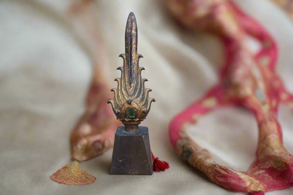 Gilt Bronze Buddhist Temple Figure: Enlightened Flame Finial - Siraspata Sculpture  A3070