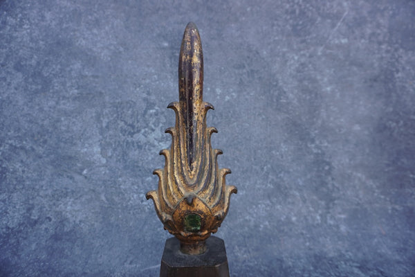 Gilt Bronze Buddhist Temple Figure: Enlightened Flame Finial - Siraspata Sculpture  A3070