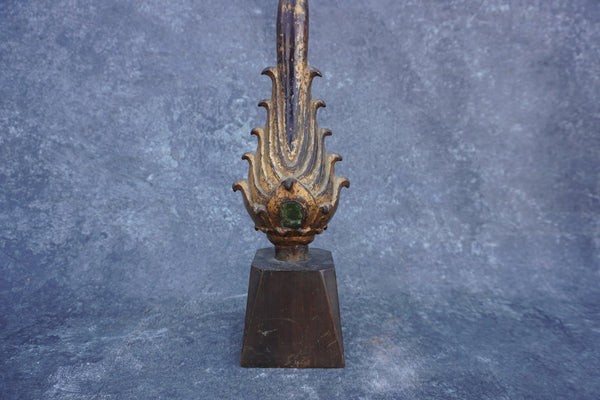 Gilt Bronze Buddhist Temple Figure: Enlightened Flame Finial - Siraspata Sculpture  A3070