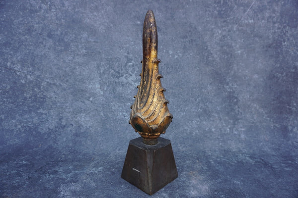 Gilt Bronze Buddhist Temple Figure: Enlightened Flame Finial - Siraspata Sculpture  A3070