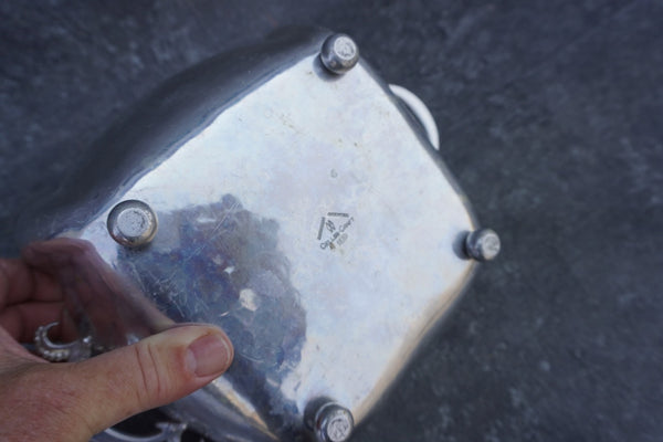 Cellini-Craft Lidded Server with Hispano-Moresque D & M Tile circa 1920s  A3094