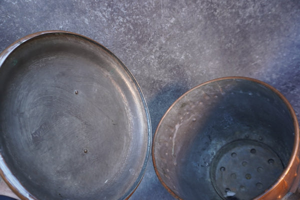 Austrian or German Arts & Crafts Copper & Brass Hand Hammered Lidded Vessel A3143