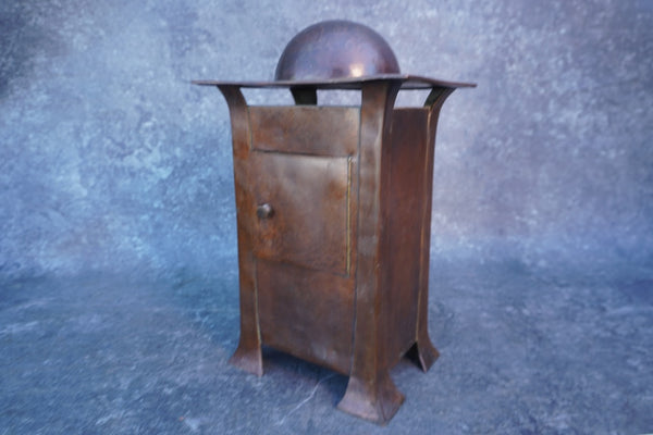 Art Nouveau Copper & Pewter Mantel Clock c 1910 A3147