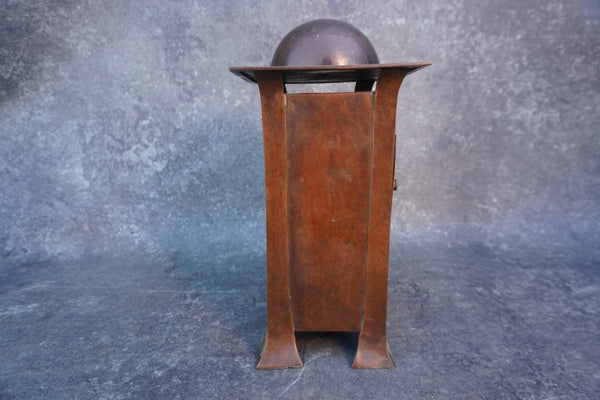 Art Nouveau Copper & Pewter Mantel Clock c 1910 A3147
