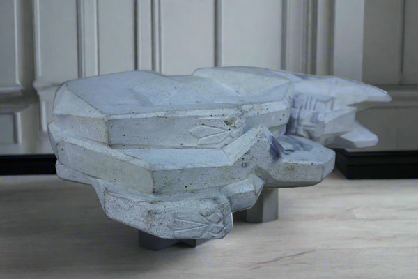 David Rudolph Cast Stone Cat Cubist Sculpture Catwize A3285