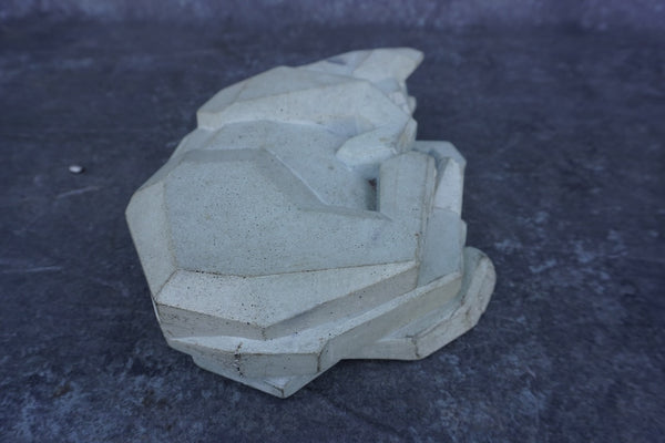 David Rudolph Cast Stone Cat Cubist Sculpture Catwize A3285