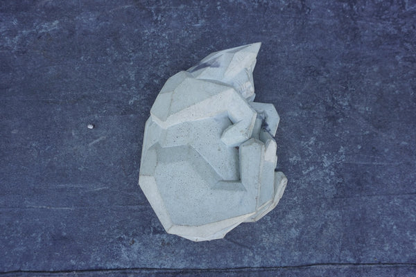 David Rudolph Cast Stone Cat Cubist Sculpture Catwize A3285