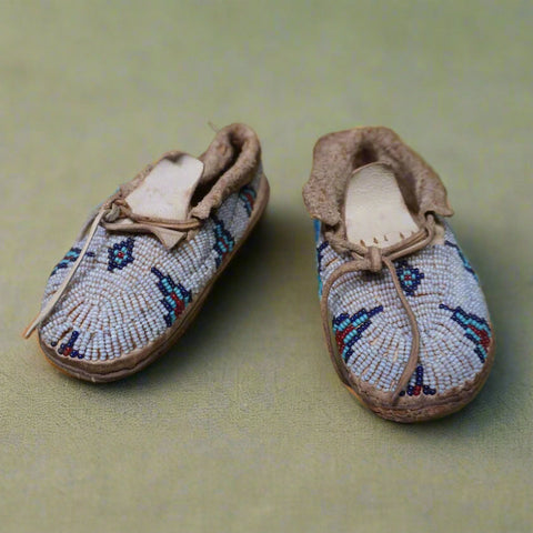 Cheyenne Tribe Pair of Beaded Baby Moccasins A3337