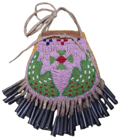 Native American Double-Sided Charm Bag or Bell Bag c 1920 A3339