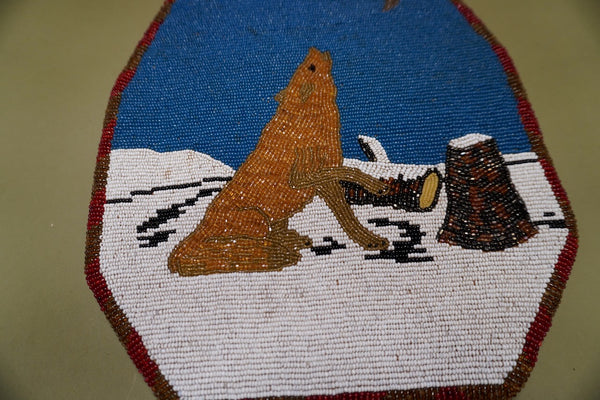 Native American Winter Coyote & Spring Rabbit Bag 1930s-40s A3343