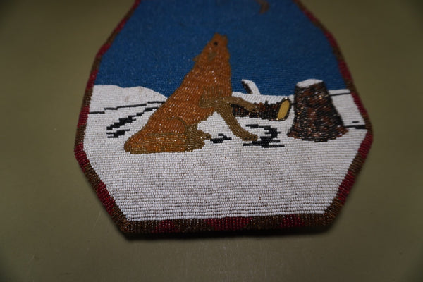 Native American Winter Coyote & Spring Rabbit Bag 1930s-40s A3343