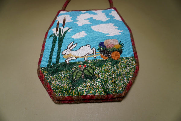 Native American Winter Coyote & Spring Rabbit Bag 1930s-40s A3343