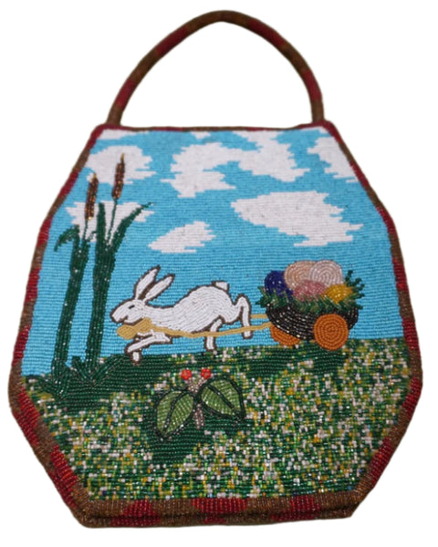 Native American Winter Coyote & Spring Rabbit Bag 1930s-40s A3343