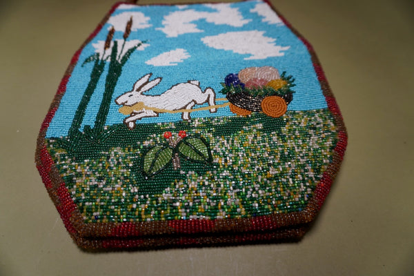 Native American Winter Coyote & Spring Rabbit Bag 1930s-40s A3343