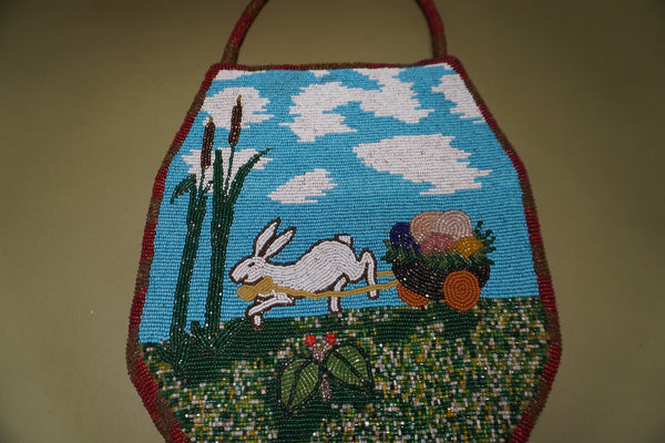 Native American Winter Coyote & Spring Rabbit Bag 1930s-40s A3343