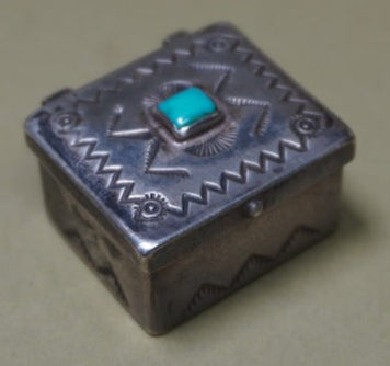 Fred Harvey Silver and Turquoise Box A3346