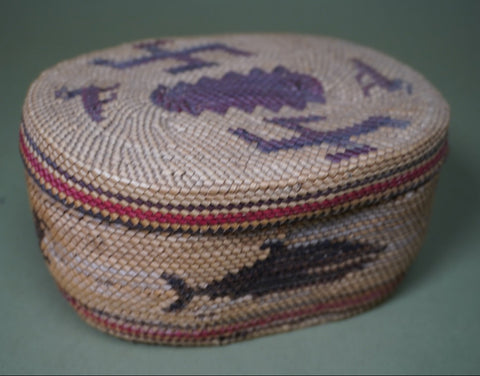 Native American Whale and Duck Basket A3347