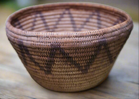 Native American Zig-Zag Basket - Late 19th Century A3348