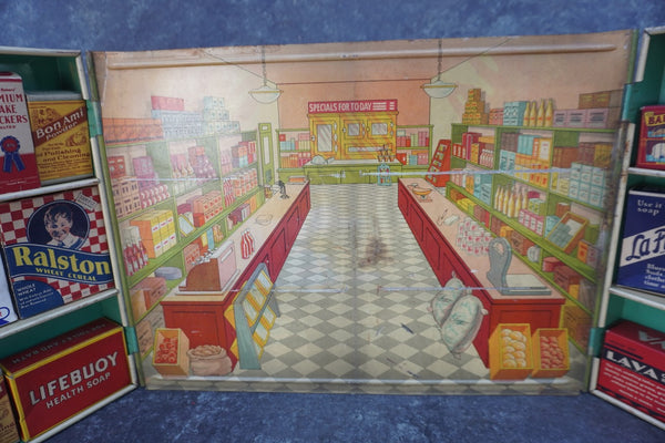 Wolverine Toys Tin-Lithograph Grocery Store c.1940s A3384