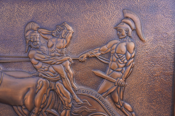 Albert Marschner Gilles - Paris Retrieving Hector's Body - Solid Copper Neo-Classical Relief Panel - A3393