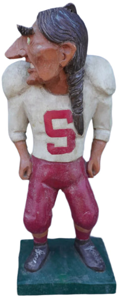 Folk Art Former Football Mascot Stanford Indian A3395