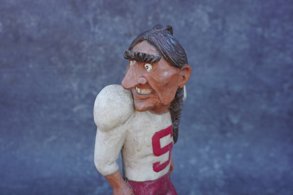 Folk Art Former Football Mascot Stanford Indian A3395