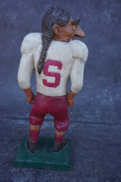 Folk Art Former Football Mascot Stanford Indian A3395