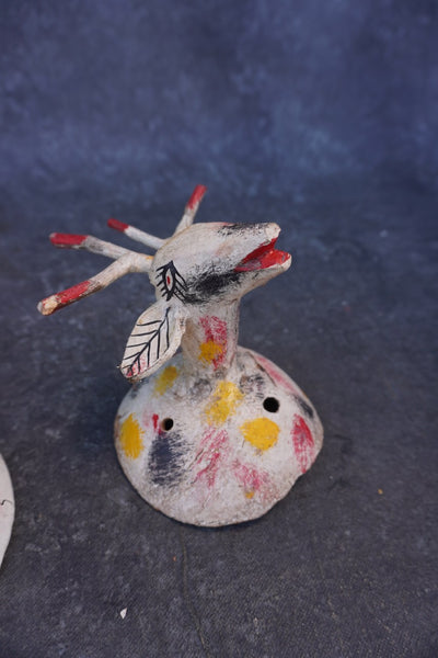 Mexican Folk Art Coconut Mask, pair of two A3400