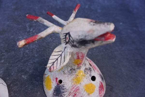 Mexican Folk Art Coconut Mask, pair of two A3400