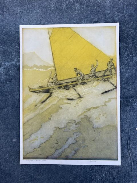 John Melville Kelly (1879-1962) - Big Surf at Waikiki 1940 - Print AP1759