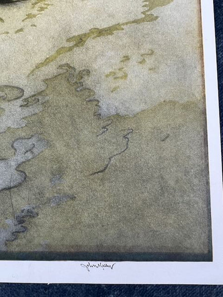 John Melville Kelly (1879-1962) - Big Surf at Waikiki 1940 - Print AP1759