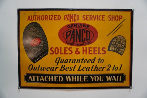 Genuine Panco Soles & Heels - Authorized Panco Service Shop Display Placard AP1785