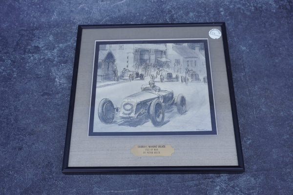 Peter Helck (1893 - 1988) - Seaman's Winning Delage, Isle of Man - Original Pencil Illustration AP1818