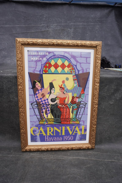 Bermudez -Original Carnival Havana 1950 Poster - Framed AP1833
