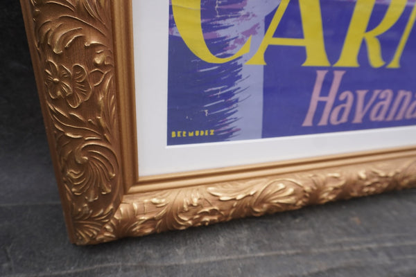 Bermudez -Original Carnival Havana 1950 Poster - Framed AP1833