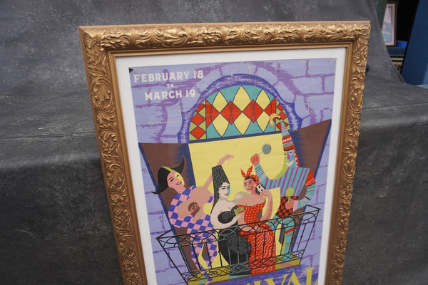 Bermudez -Original Carnival Havana 1950 Poster - Framed AP1833