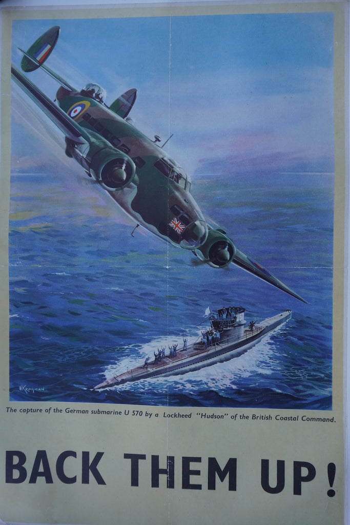 Back Them Up! Propaganda Poster c.WWII Original (#2) AP1893