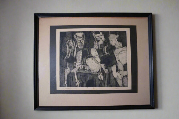 The Conquest of Crete, Mysterious Abstract Lithograph AP1896